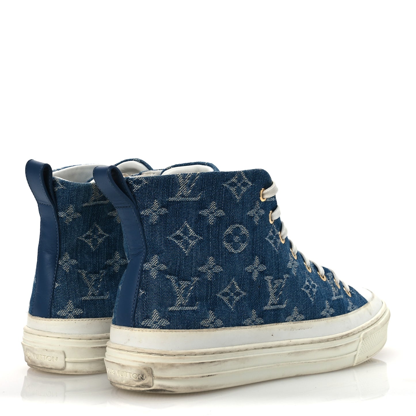 Denim Monogram Stellar Sneaker Boots 40 Bleu