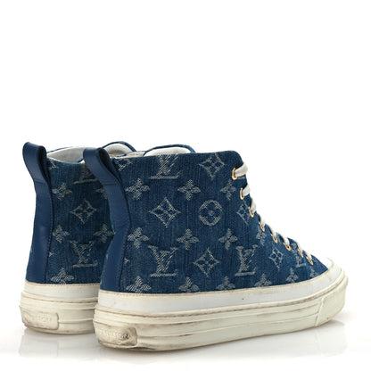 Louis Vuitton Denim Monogram Stellar Sneaker Boots 40 Bleu 5 of 15