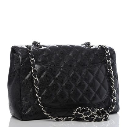 Chanel Caviar Quilted Jumbo Single Flap Black 3 of 10