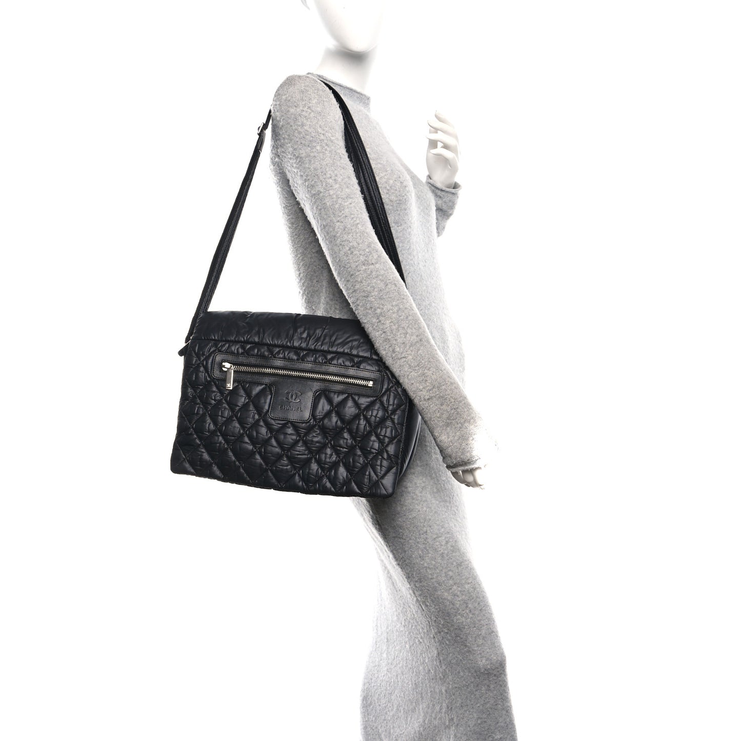 Nylon Coco Cocoon Messenger Bag Black