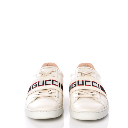 Gucci Calfskin Stripe Womens New Ace Sneakers 40 New Mystic White Ecru Red Flame 3 of 12
