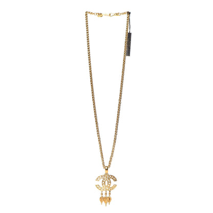 Chanel Fretwork CC Spindles Long Necklace Gold 3 of 5