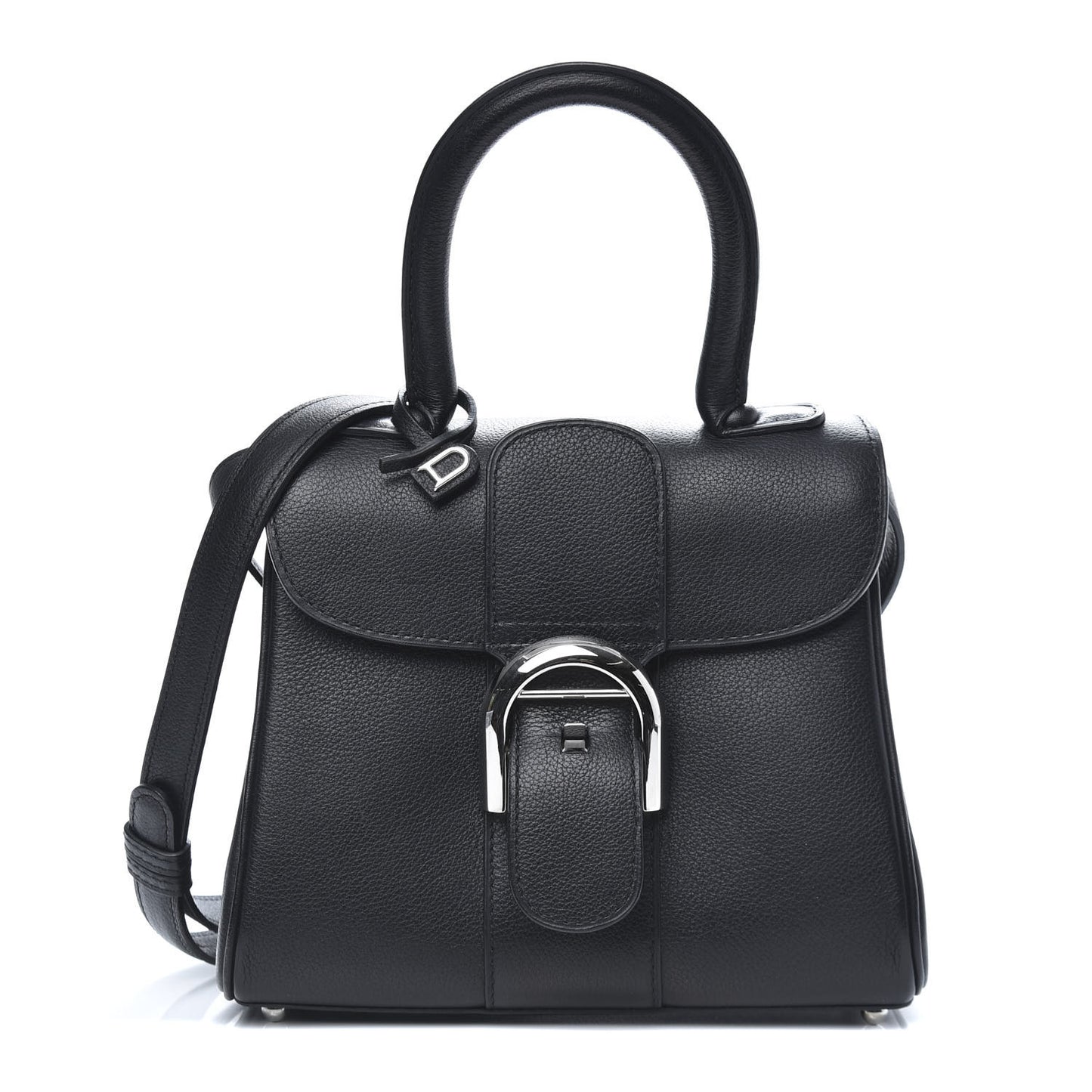 Grained Calfskin Mini Brillant Satchel Black
