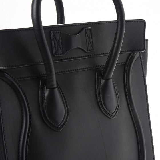 Celine Smooth Calfskin Mini Luggage Black 12 of 14
