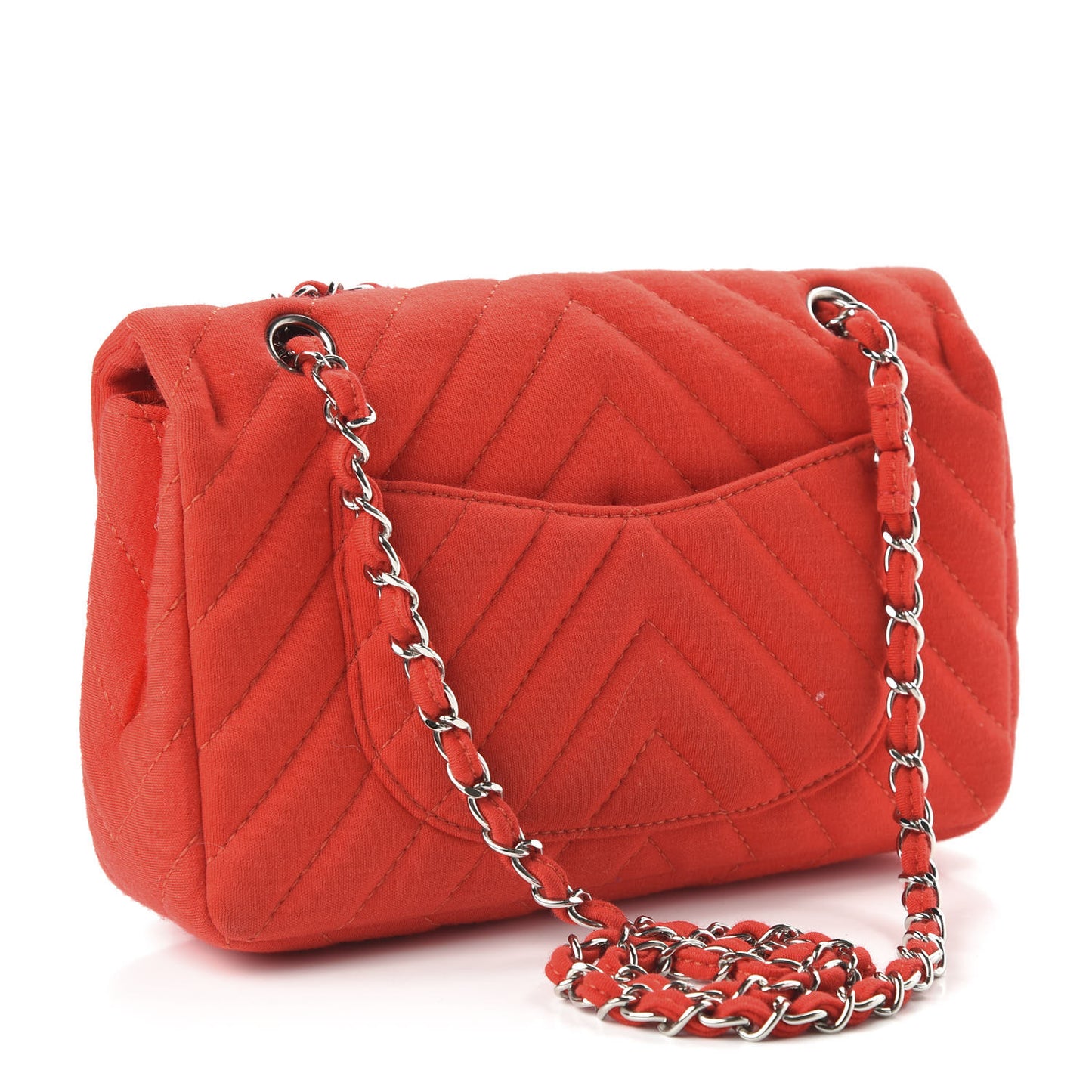Jersey Chevron Quilted Medium Single Flap Red
