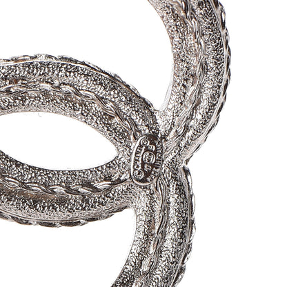 Chanel Baguette Crystal CC Brooch Silver Black 4 of 5