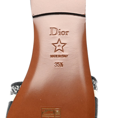 Christian Dior Canvas Embroidered Dway Mules Slide Sandals 35.5 Black 8 of 9