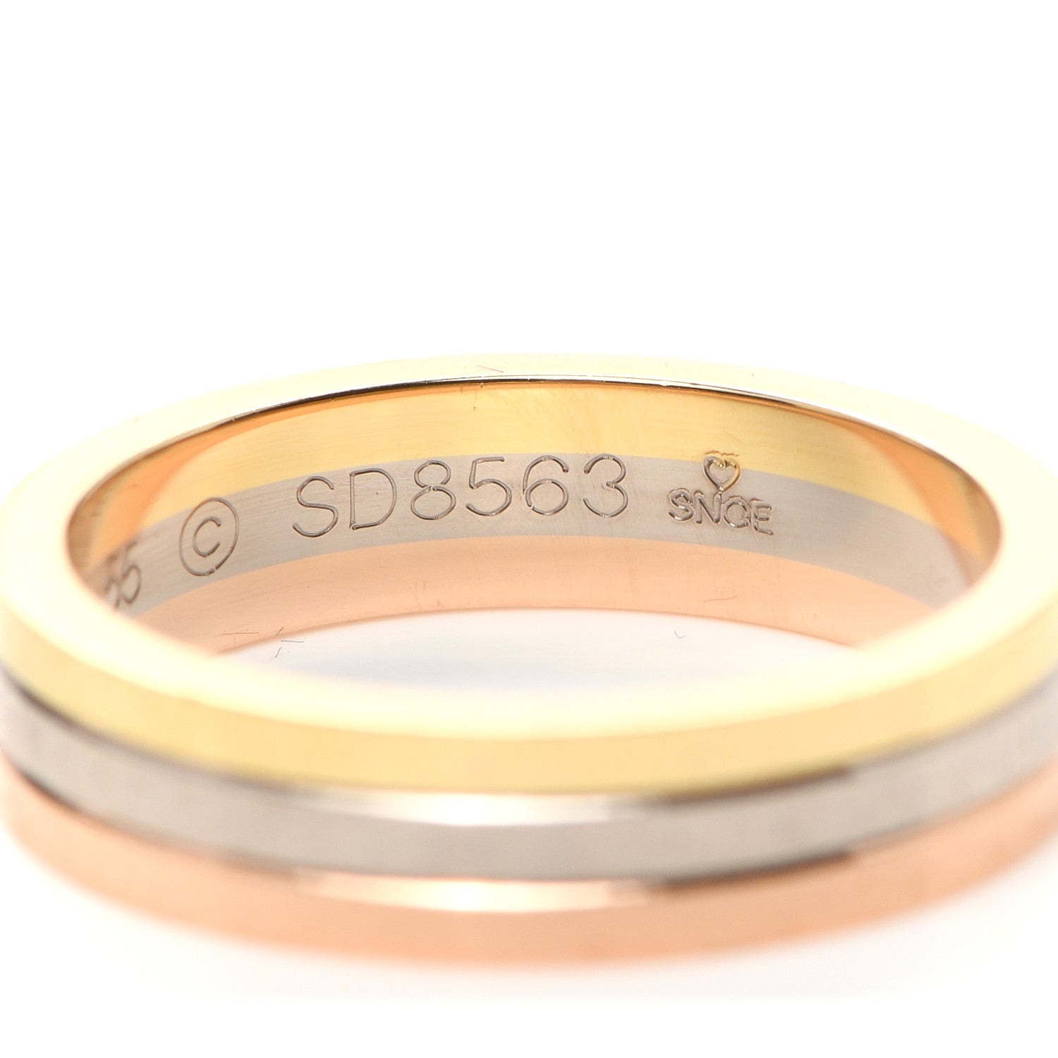 Cartier 18K Pink White Yellow Gold 5mm Vendome Louis Cartier Wedding Band Ring 55 7.25 5 of 5