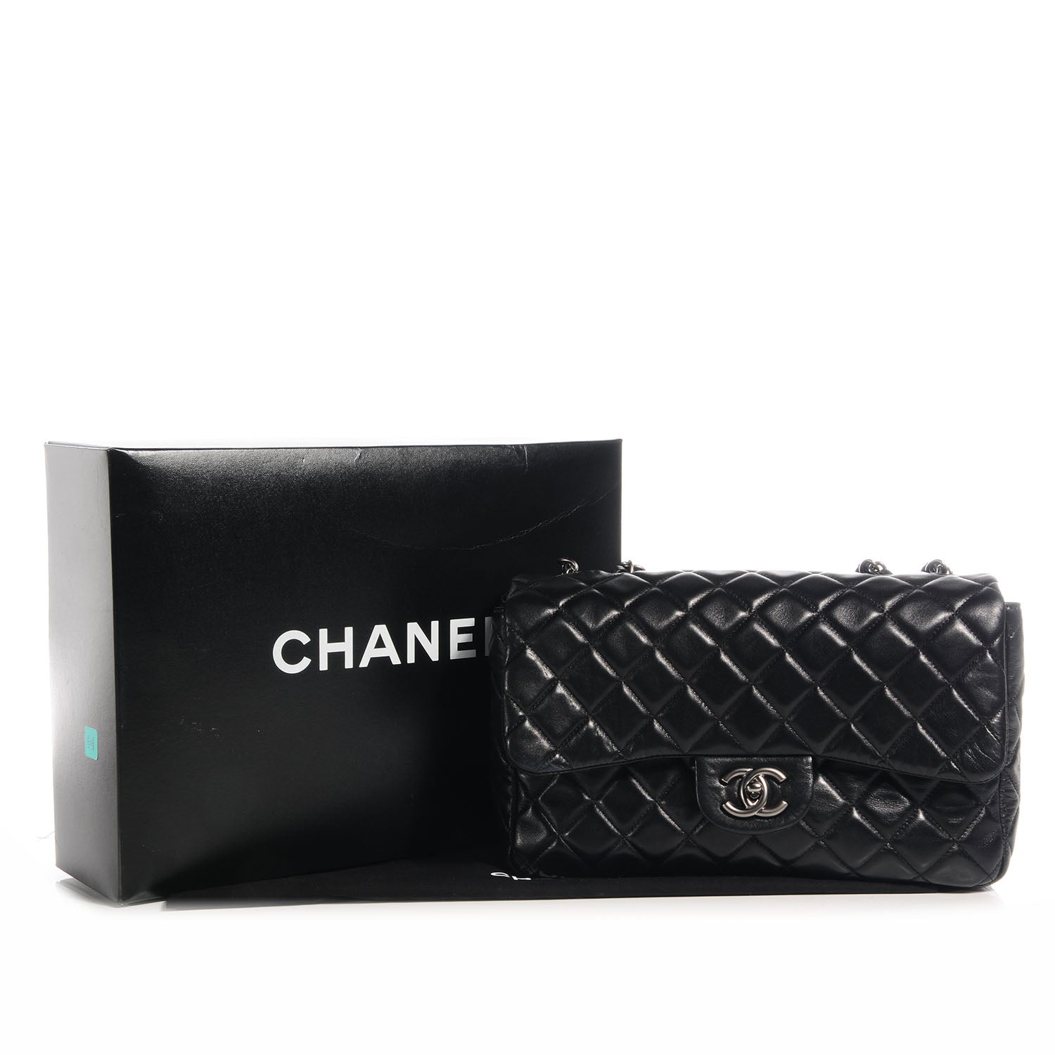 Chanel Lambskin Quilted Jumbo Single Flap Black 9 of 9