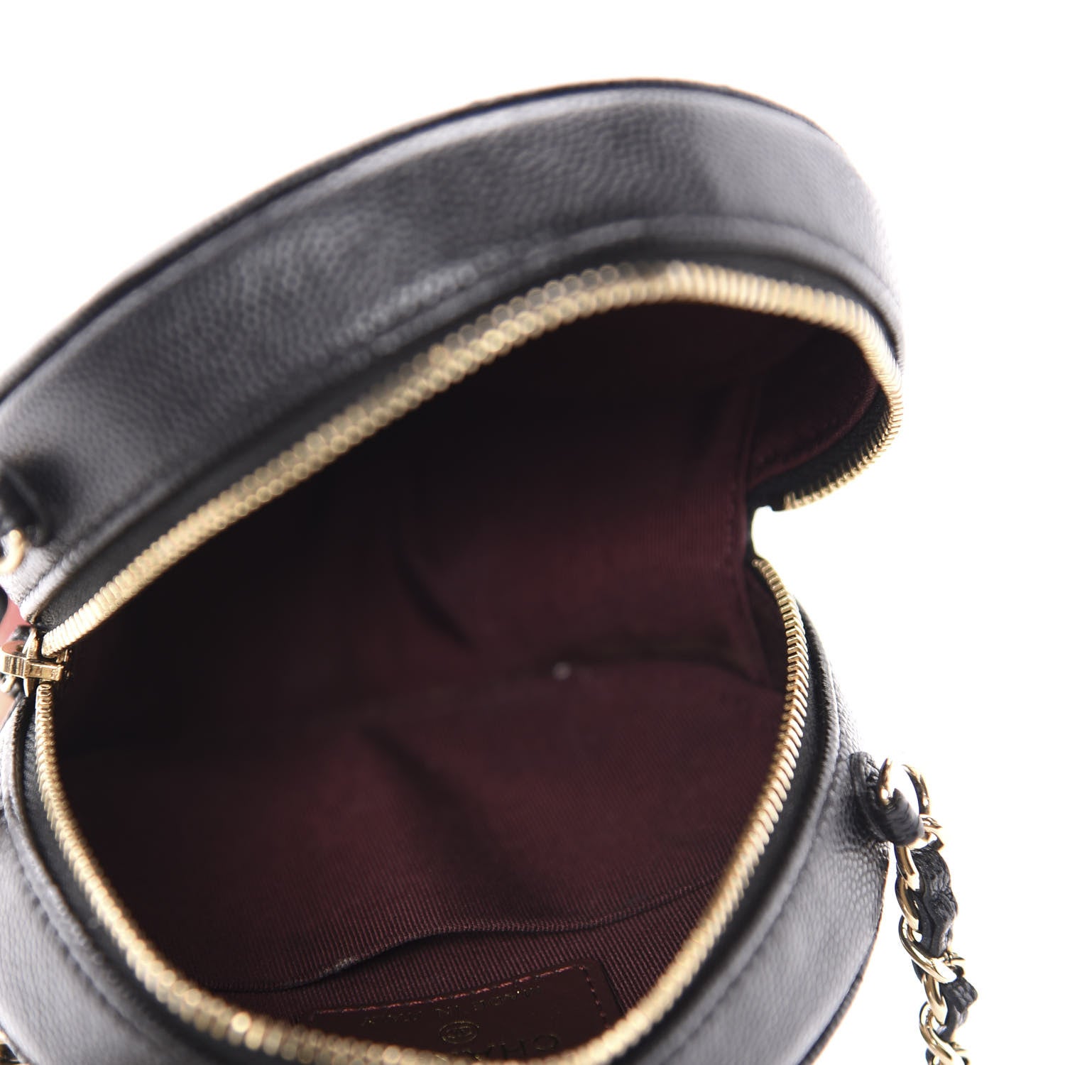 Chanel Caviar Quilted Round Clutch With Chain Black 5 of 11