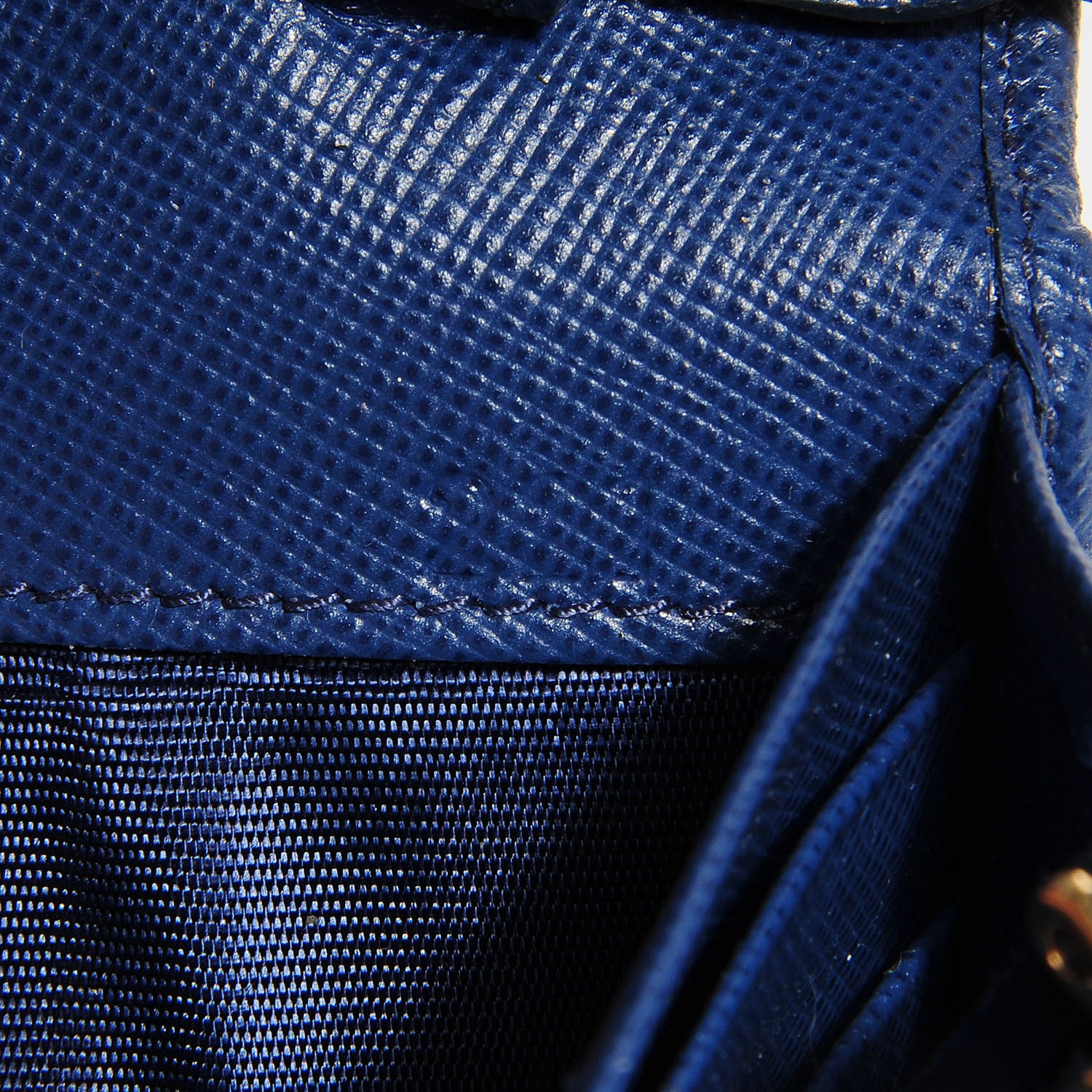 Prada Saffiano Metal Oro Chain Wallet Bleuette 8 of 9