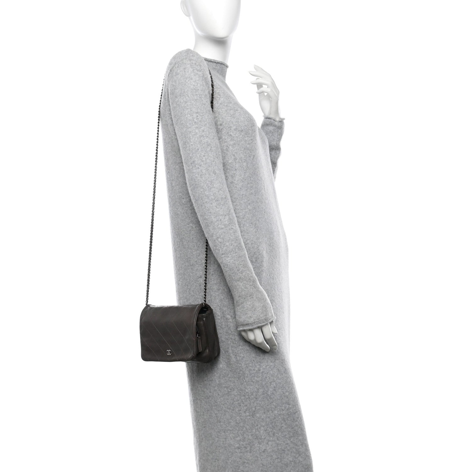 Chanel Lambskin Quilted Single Flap Grey 2 of 11