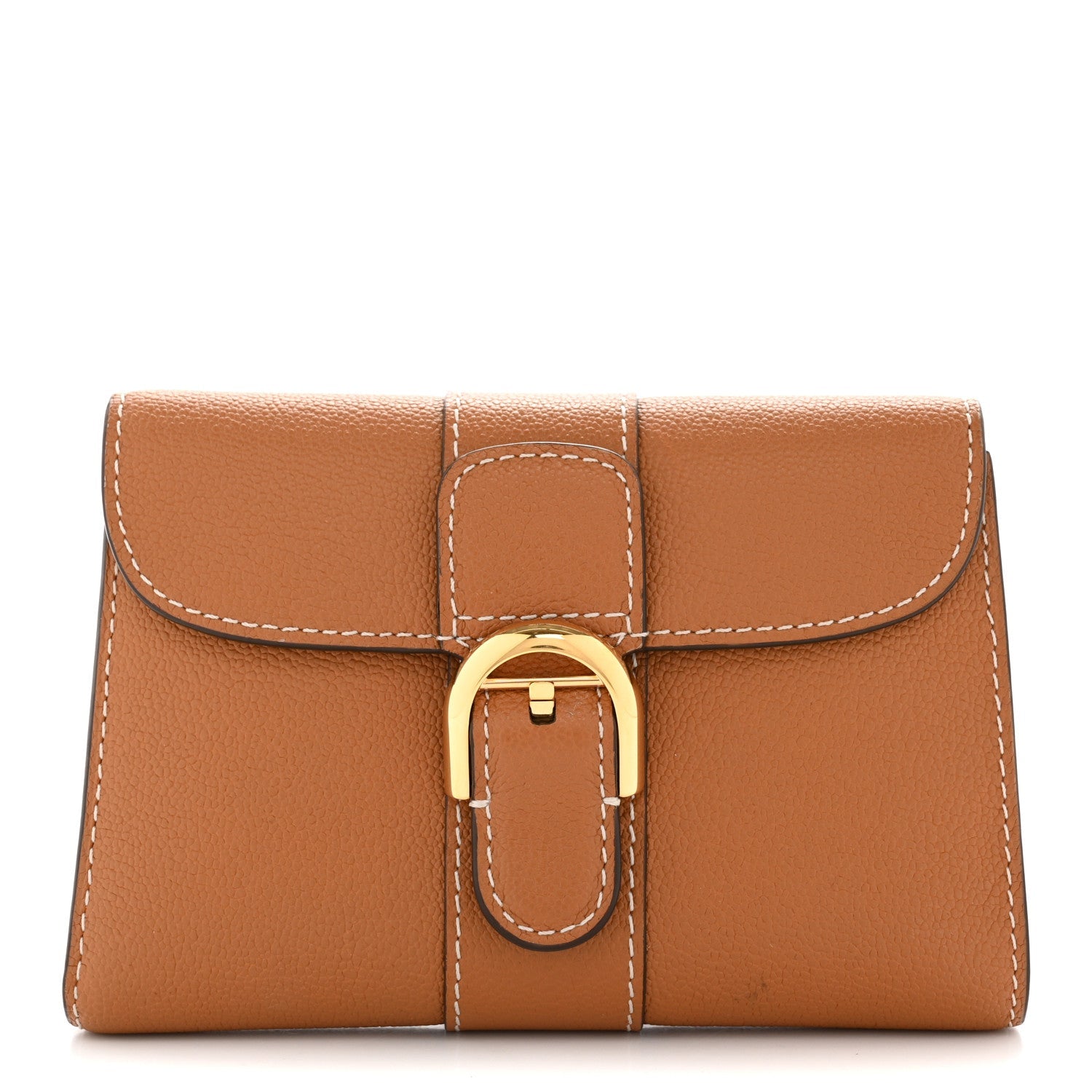 Delvaux Grained Rodeo Calfskin Brillant Compact Wallet Vegetal 1 of 10