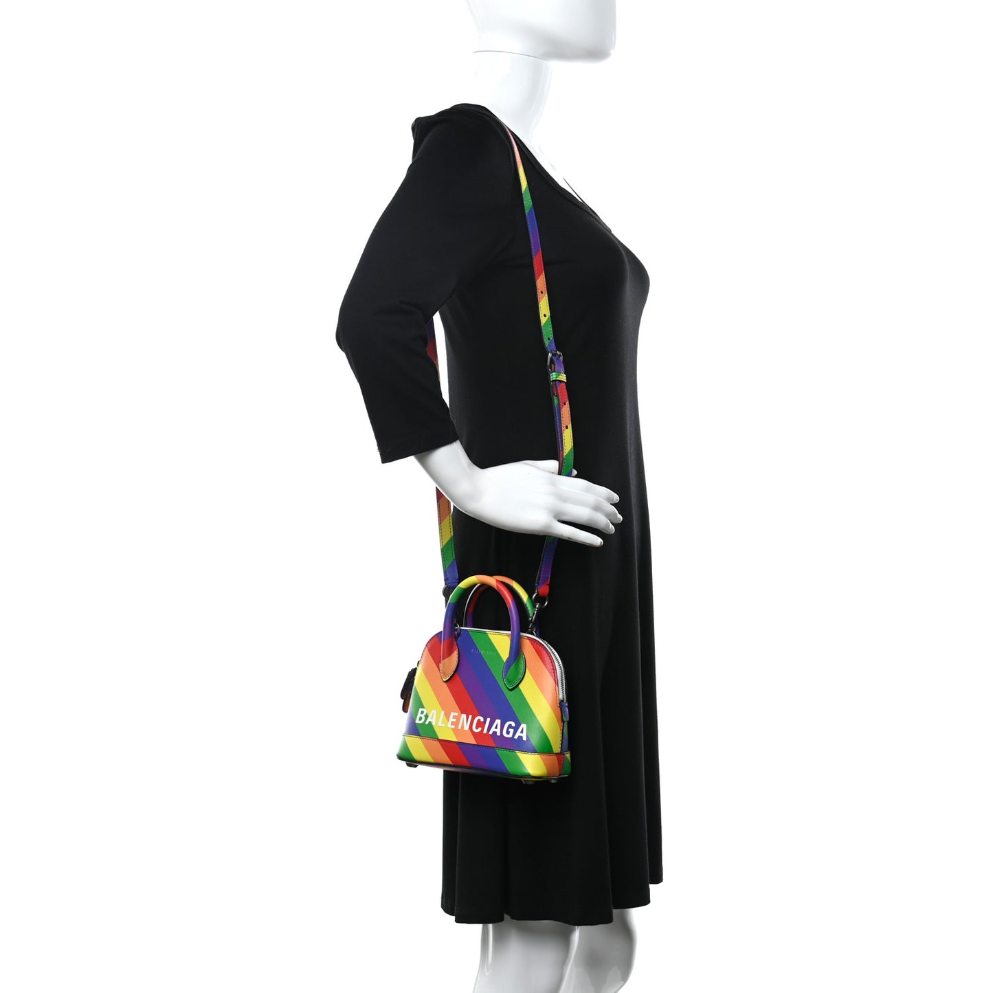 Smooth Calfskin Logo Rainbow XXS Ville Top Handle Bag Multicolor