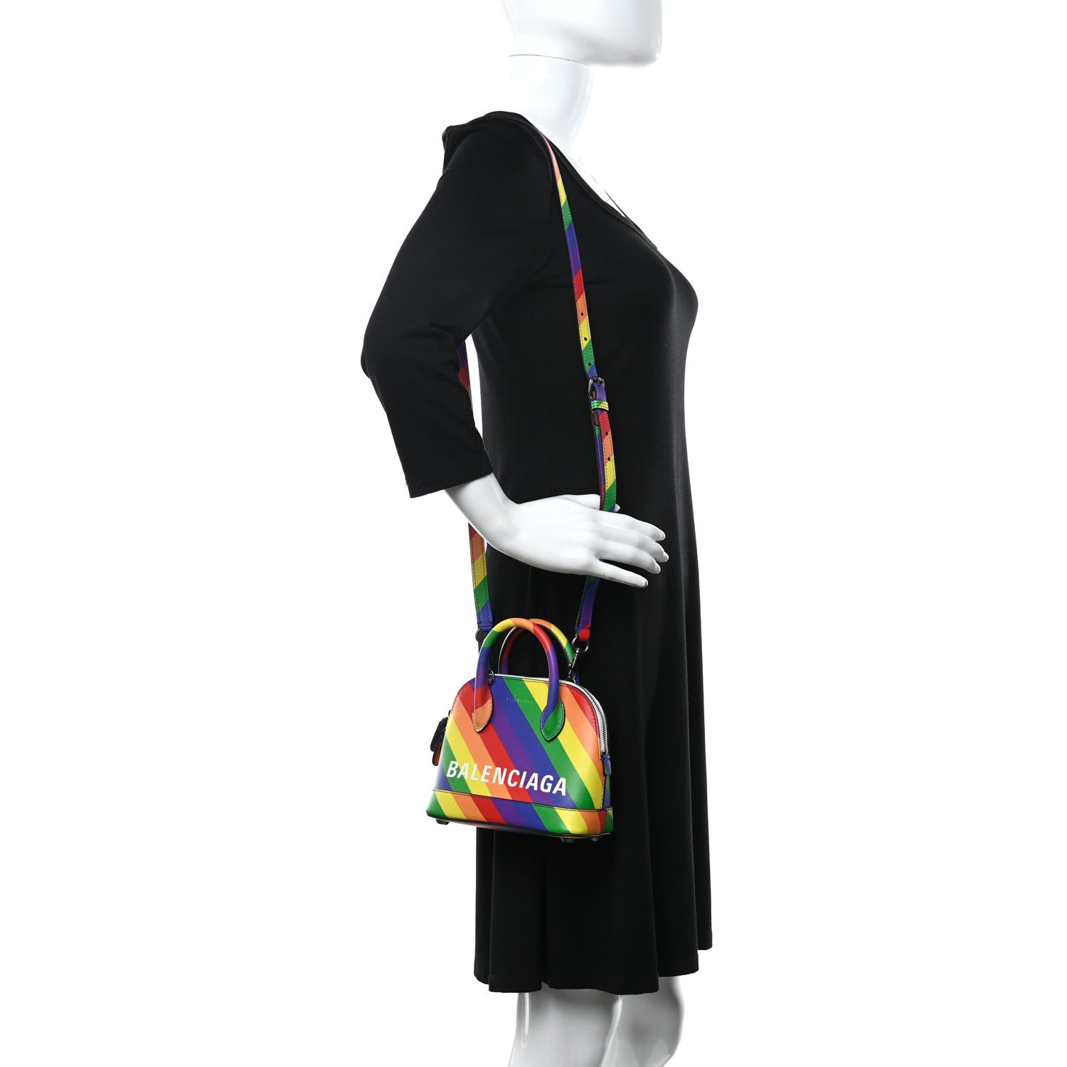 Balenciaga Smooth Calfskin Logo Rainbow XXS Ville Top Handle Bag Multicolor 2 of 9