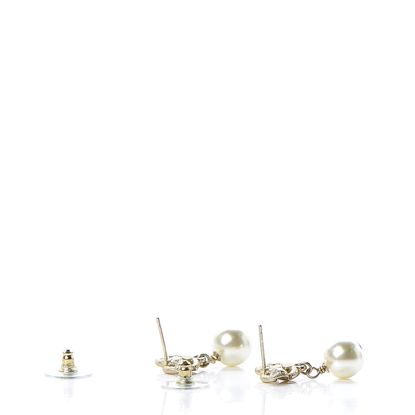 Pearl CC Drop Earrings Gold