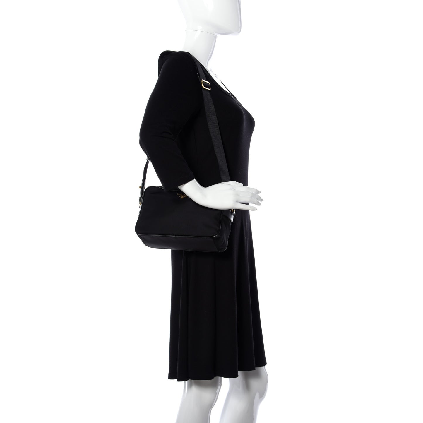 Tessuto Nylon Soft Calf Camera Bag Black