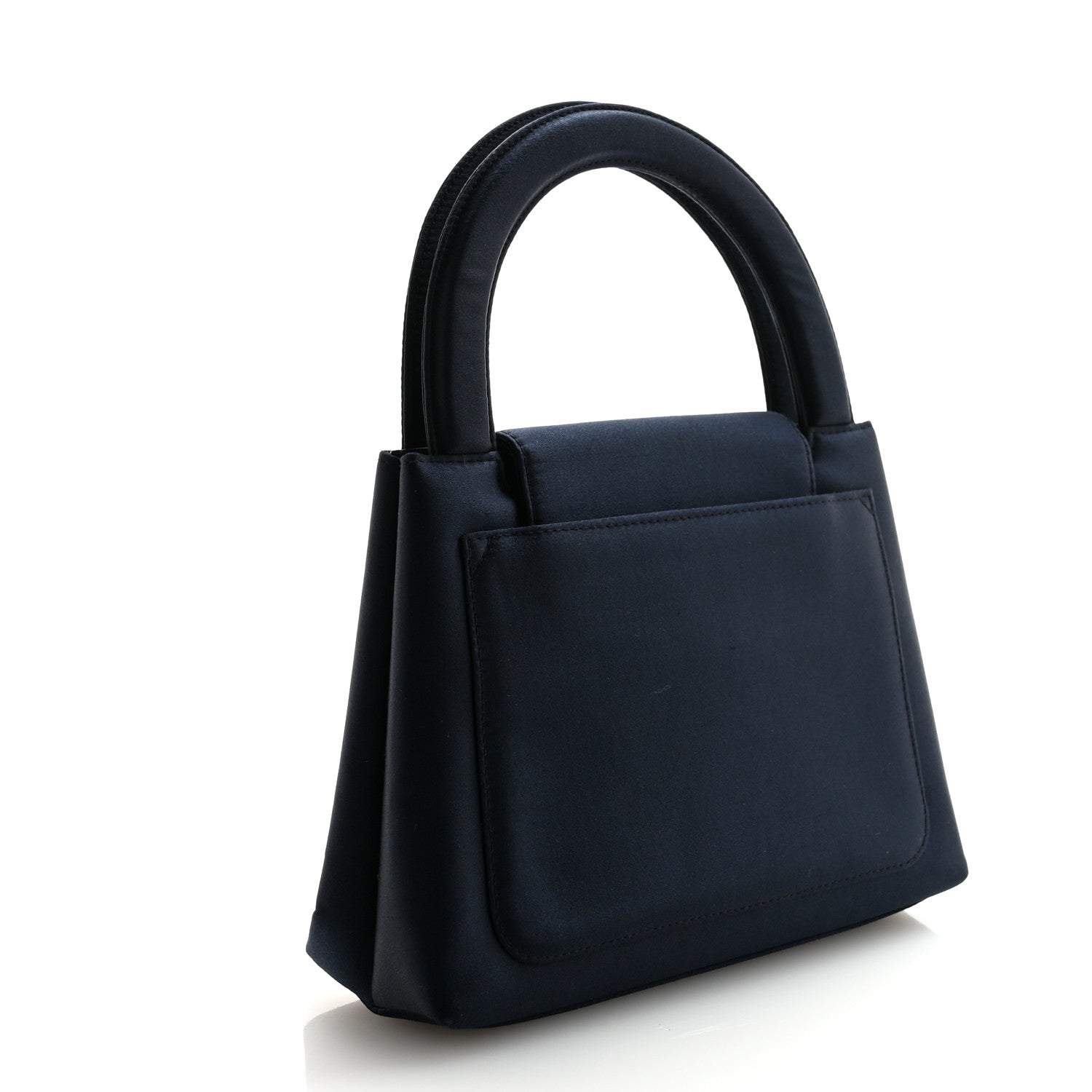 Chanel Satin Quilted Small Kelly Flap Bag Navy 3 of 10