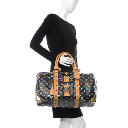Louis Vuitton Monogram Multicolor Keepall 45 Black 2 of 9