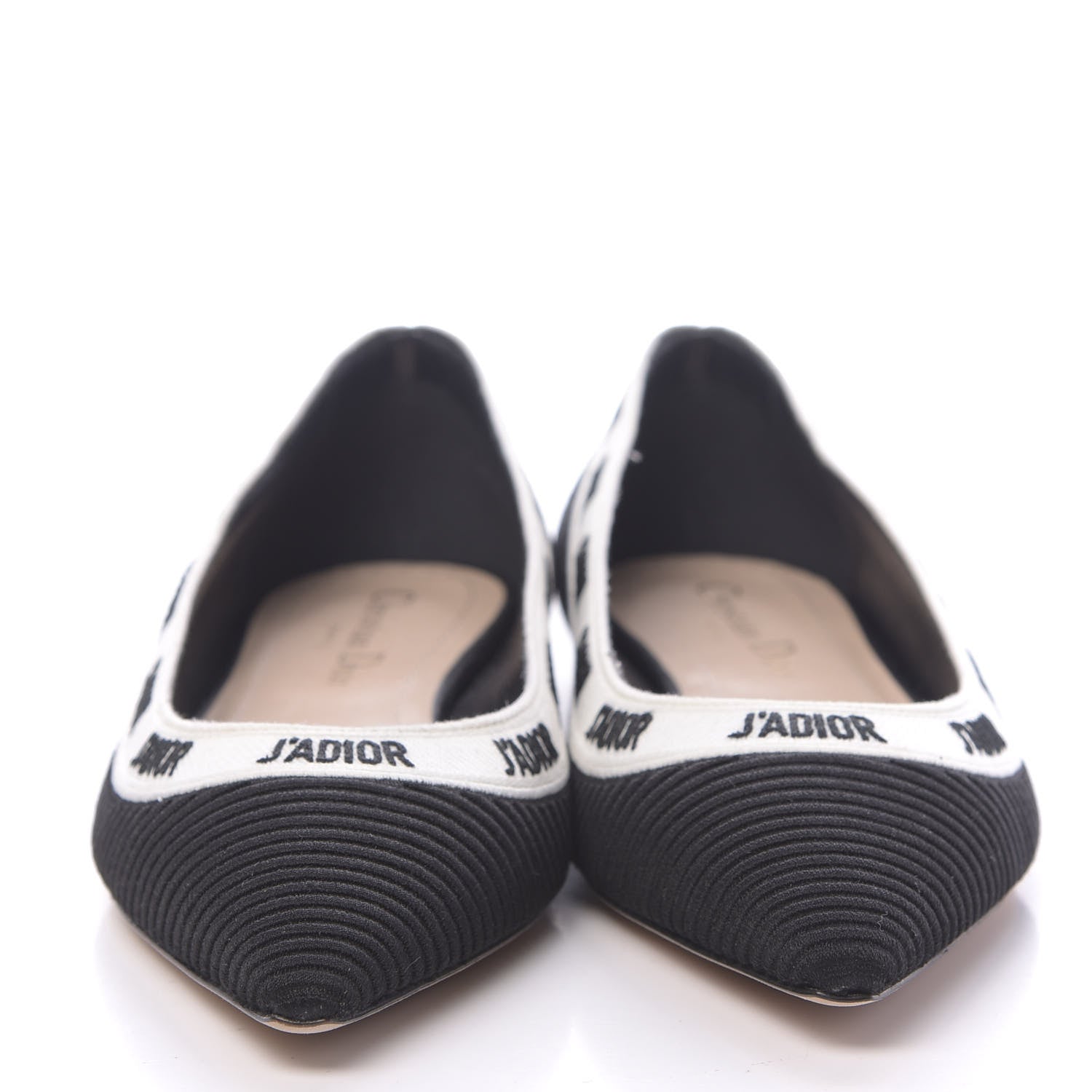 Christian Dior Fabric Ribbon Embroidered J'Adior Ballet Flats 36 Black 2 of 9