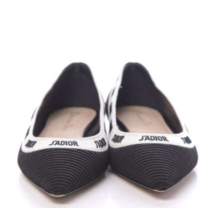 Christian Dior Fabric Ribbon Embroidered J'Adior Ballet Flats 36 Black 2 of 9