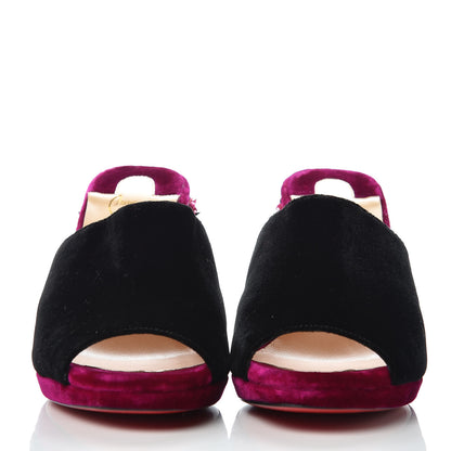 Christian Louboutin Velvet Donaflor 100 Platform Slide Sandals 36.5 Figue 2 of 9