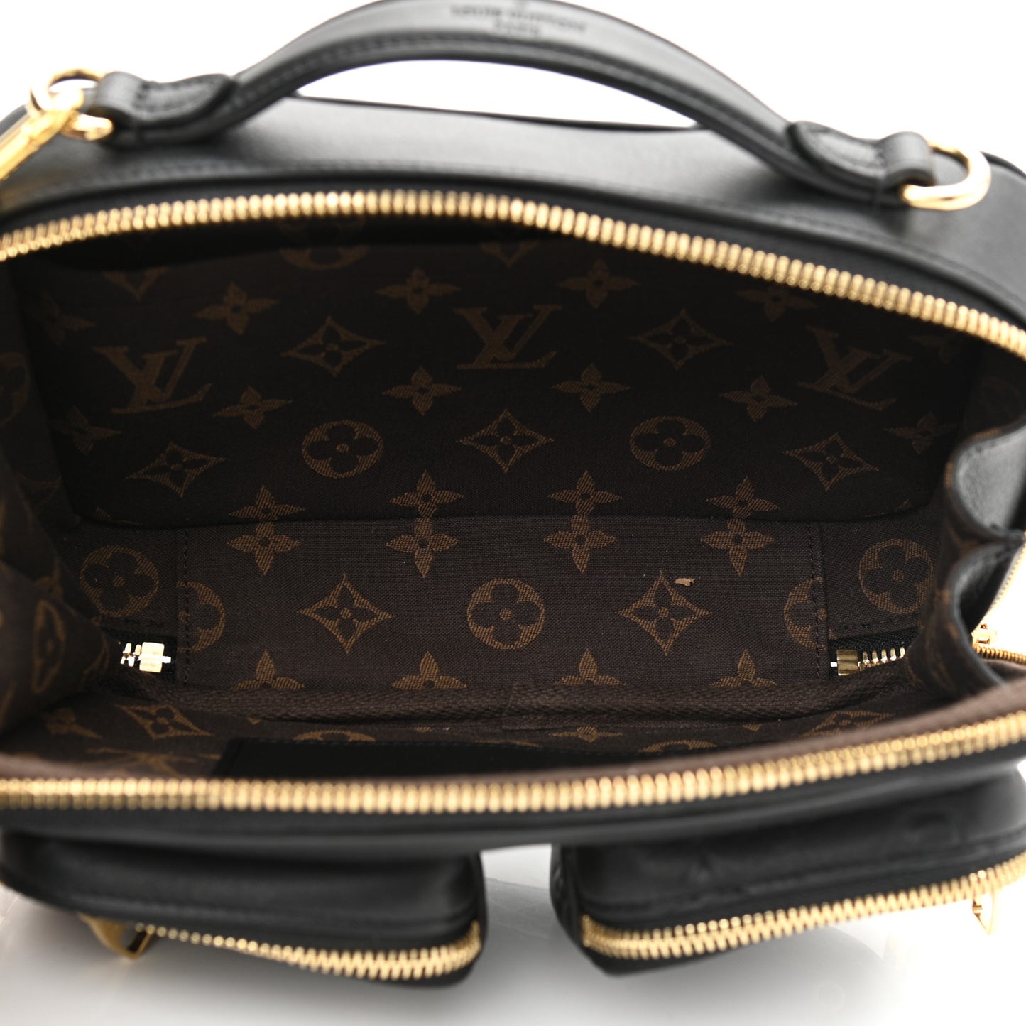 Calfskin Monogram Embossed Utility Crossbody Black