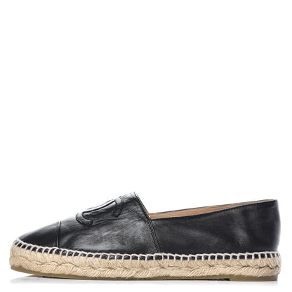 Chanel Lambskin CC Espadrilles 39 Black 1 of 11