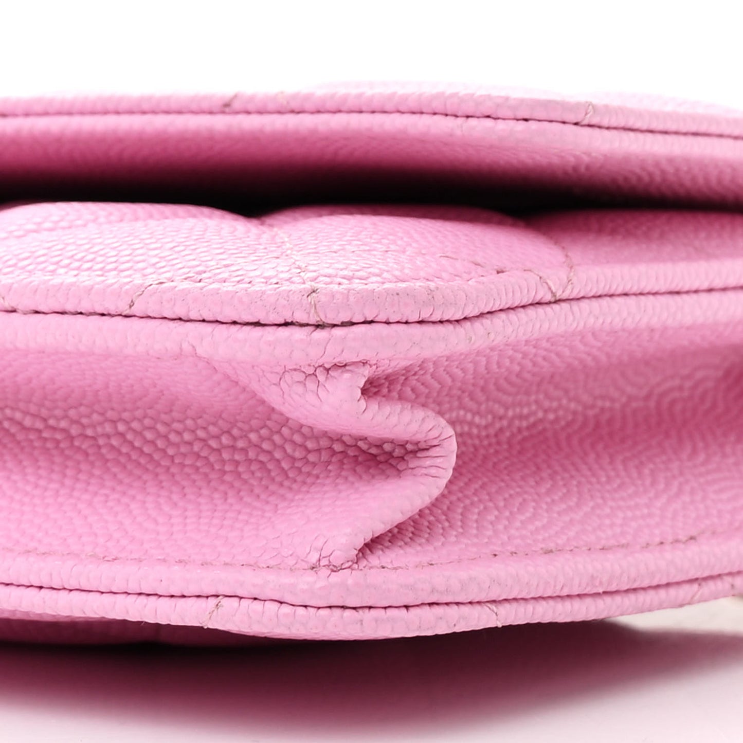 Caviar Quilted Wallet On Chain WOC Pink