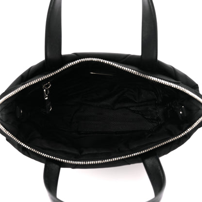 Prada Re-Nylon Nappa Triangle Quilted Padded Double Handled Zip Pocket Tote Black 5 of 12