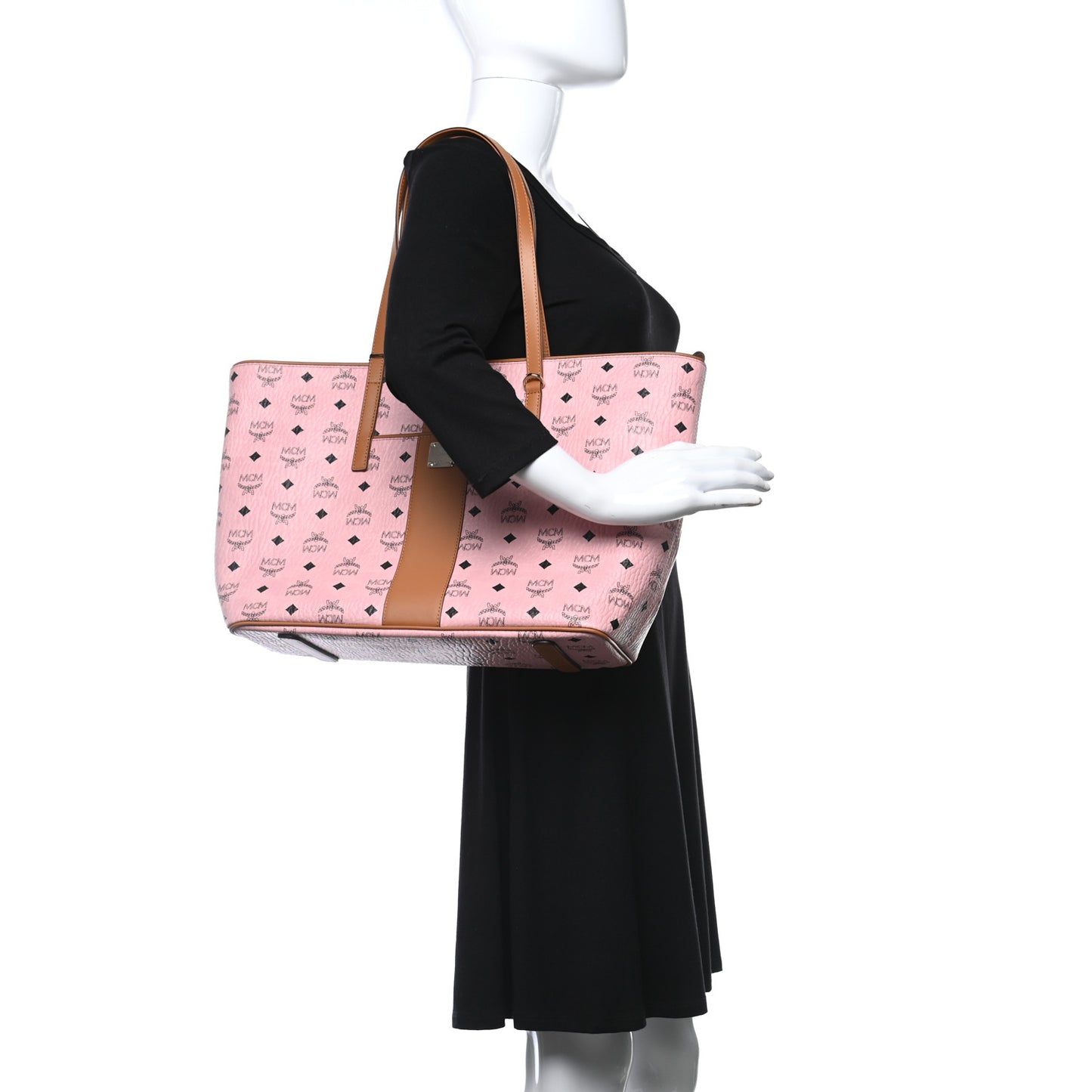 Visetos Medium Anya Zip Top Shopper Tote Soft Pink