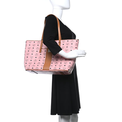 MCM Visetos Medium Anya Zip Top Shopper Tote Soft Pink 2 of 10