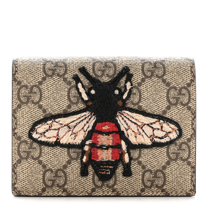 Gucci GG Supreme Monogram Bee Embroidered Card Case 1 of 8