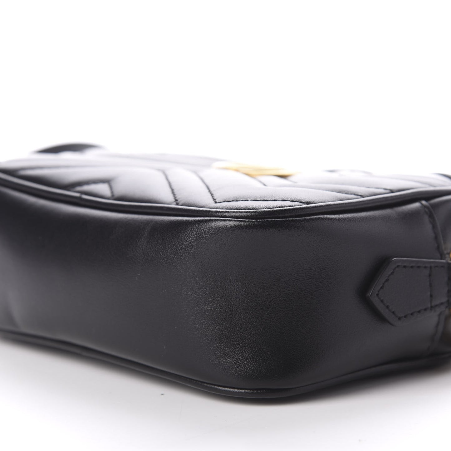 Calfskin Matelasse Mini GG Marmont Chain Shoulder Bag Black