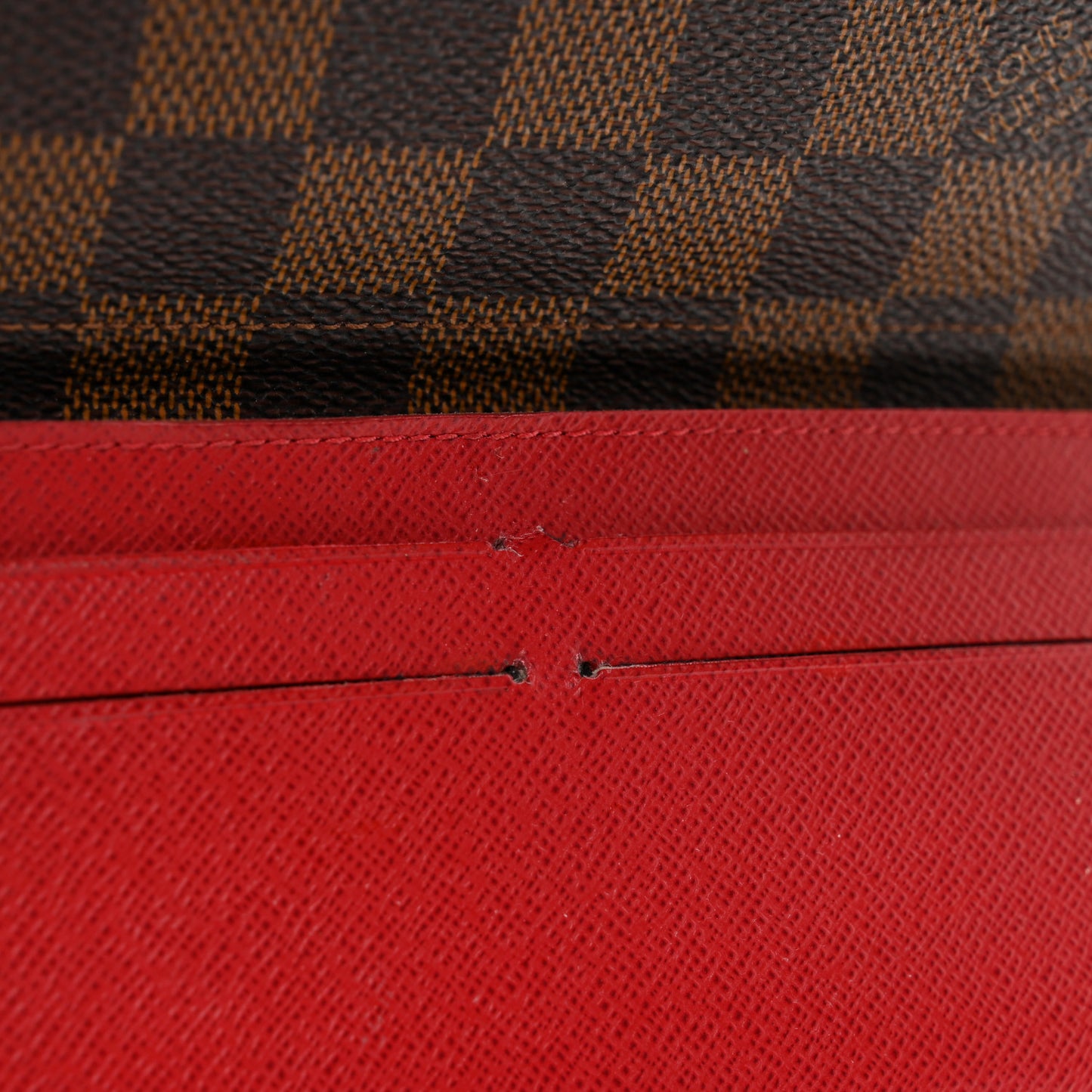Damier Ebene Josephine Wallet Red