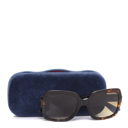 Gucci Acetate Square Frame Web Glitter Sunglasses GG0036S Brown Blue 7 of 7