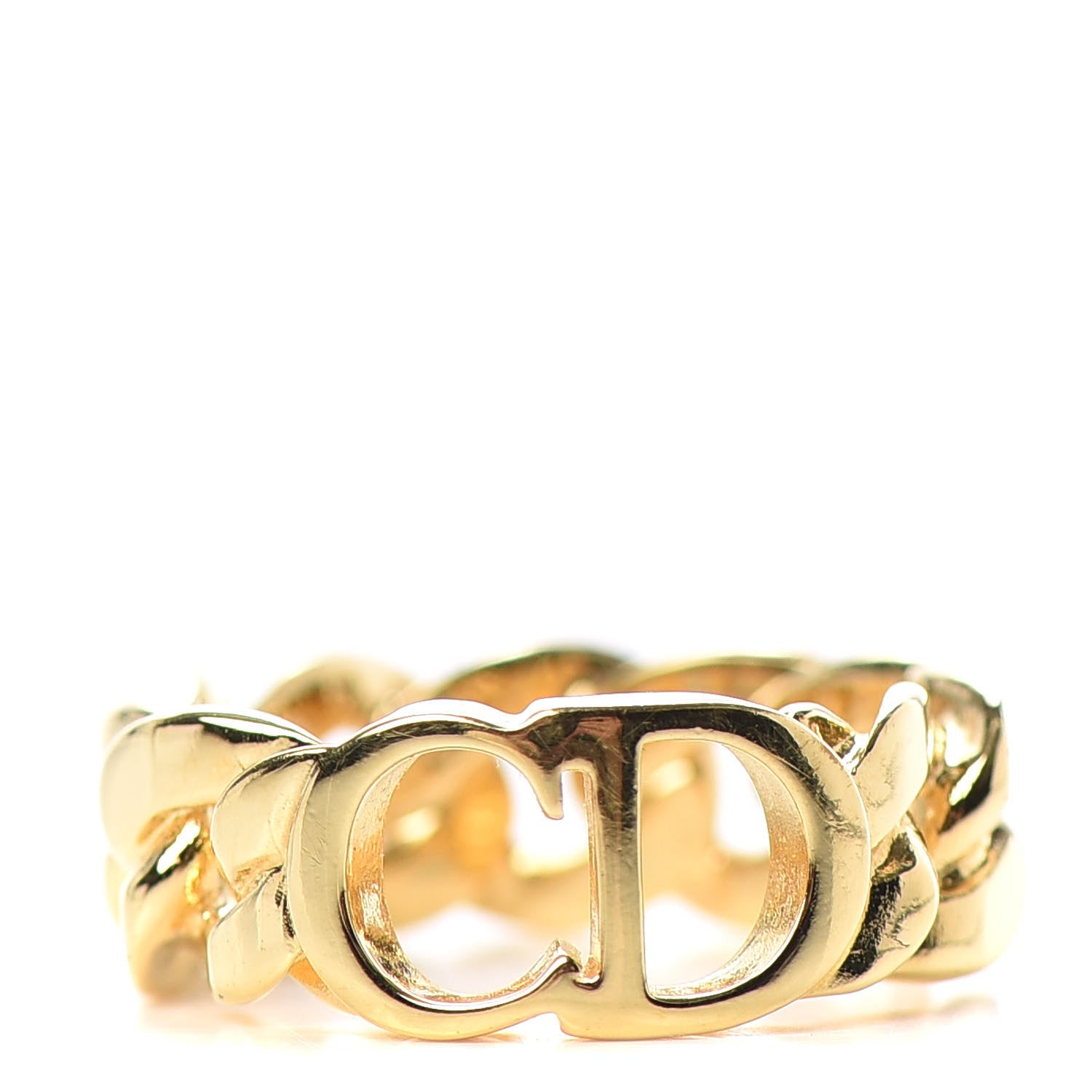 Christian Dior Metal Danseuse Etoile Chain Ring S Gold 1 of 5