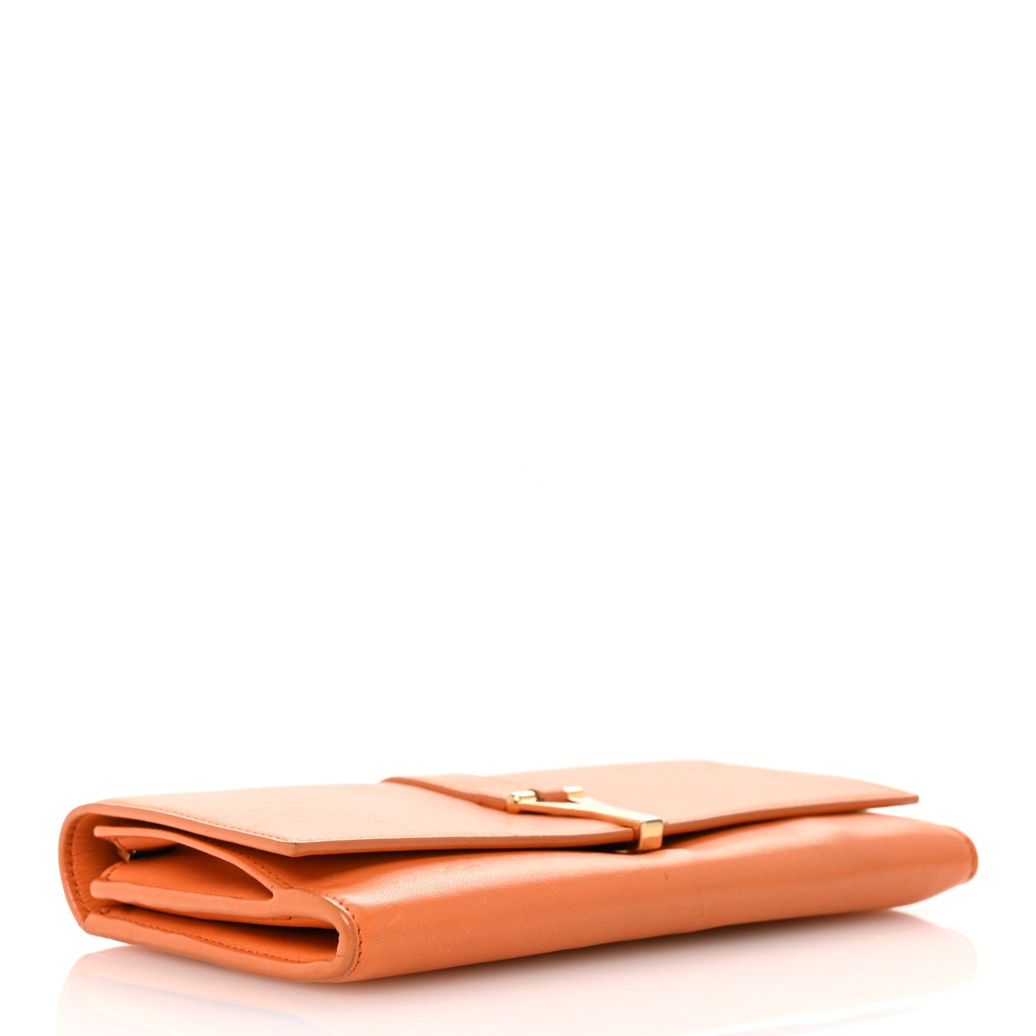 Saint Laurent Calfskin Classic Y Ligne Wallet Orange 4 of 14