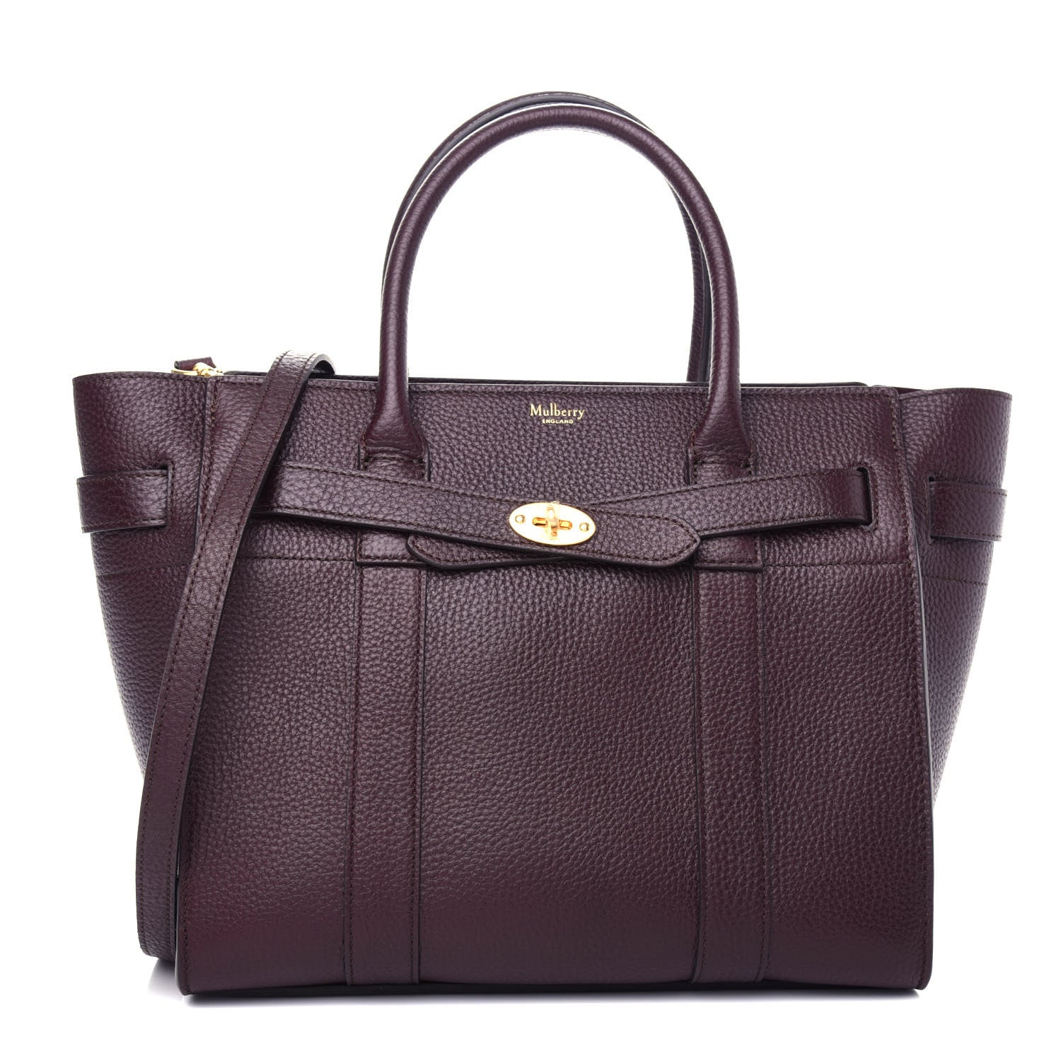 Mulberry Grain Vegetable Tanned Calfskin Small Zipped Bayswater Oxblood 1 of 11
