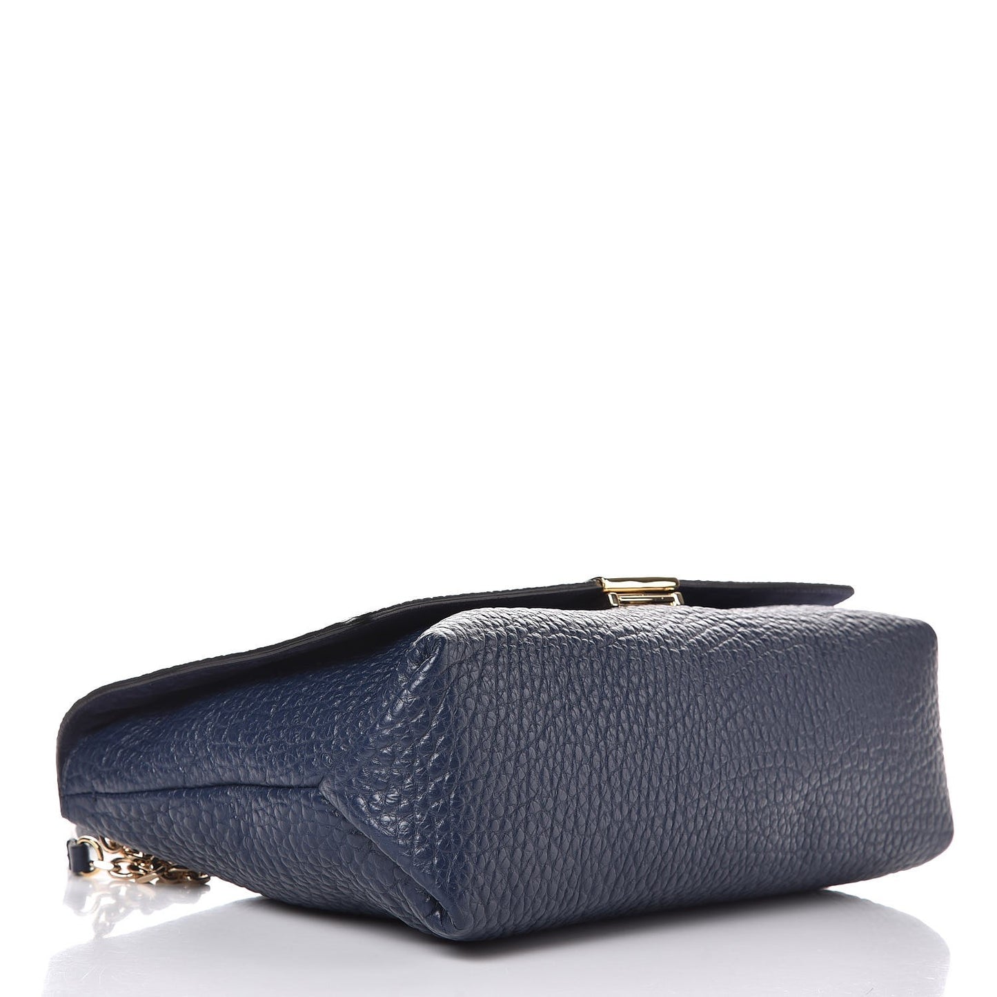 Signature Grain Large Mildenhall Shoulder Bag Blue Carbon