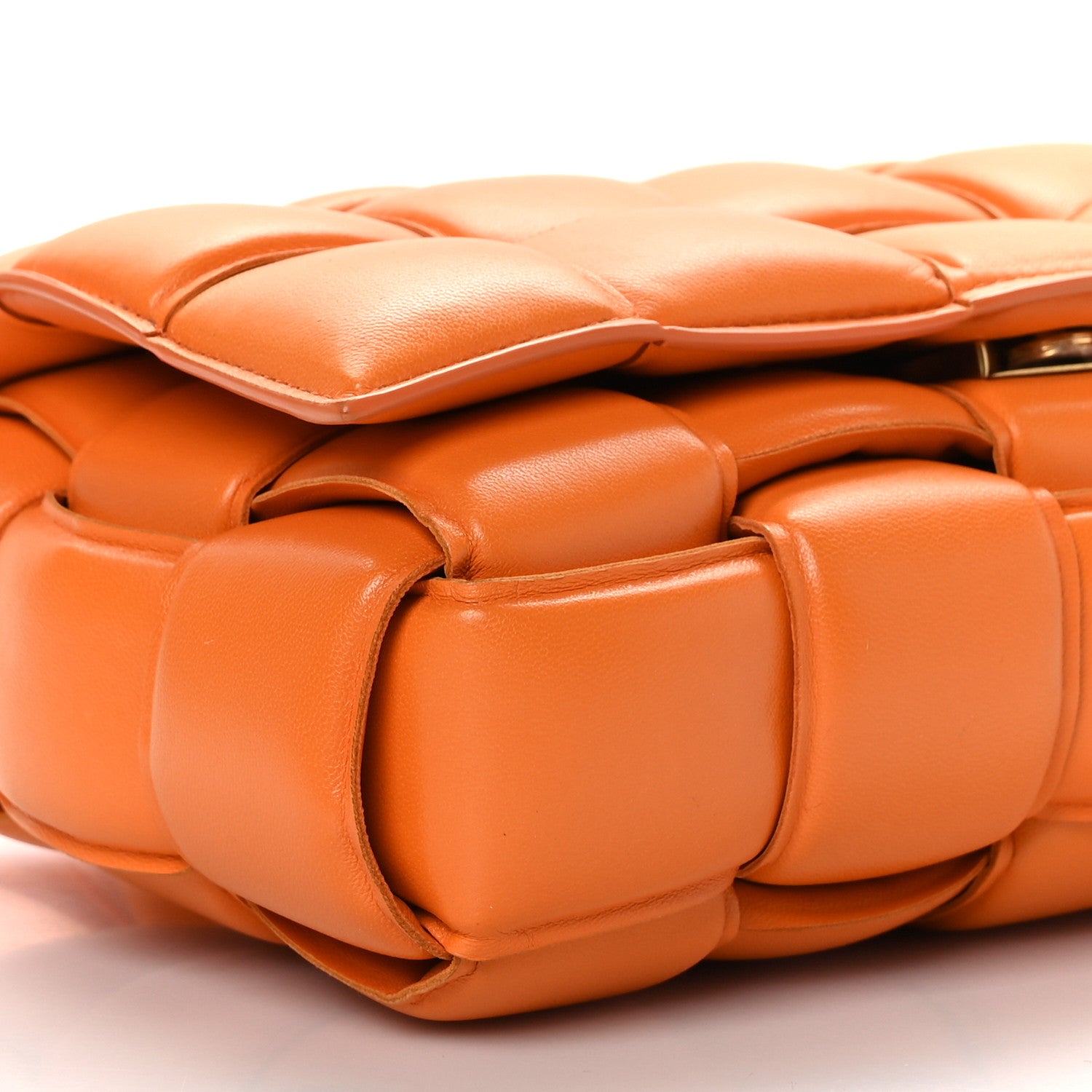 Bottega Veneta Nappa Maxi Intreccio Padded Cassette Crossbody Bag Orange 7 of 8