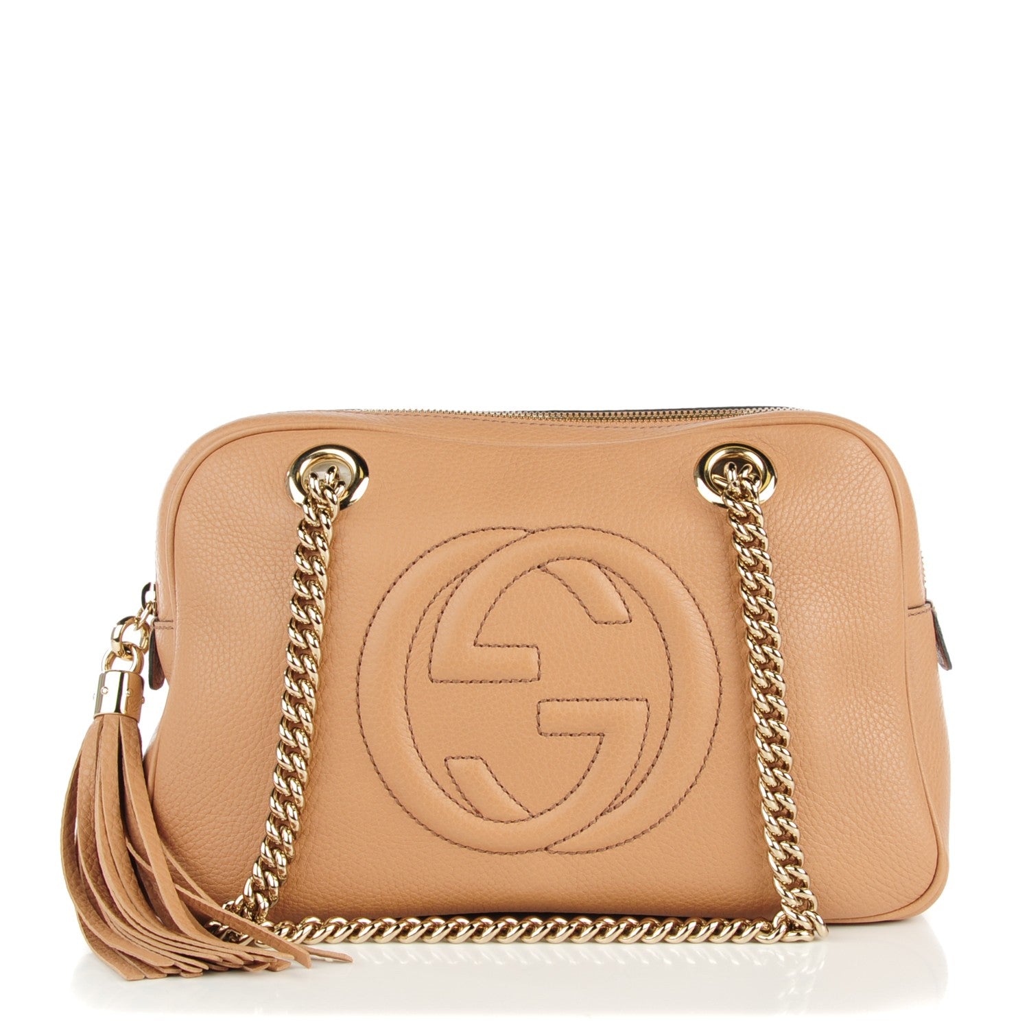 Gucci Pebbled Calfskin Small Soho Bowler Camelia 1 of 7