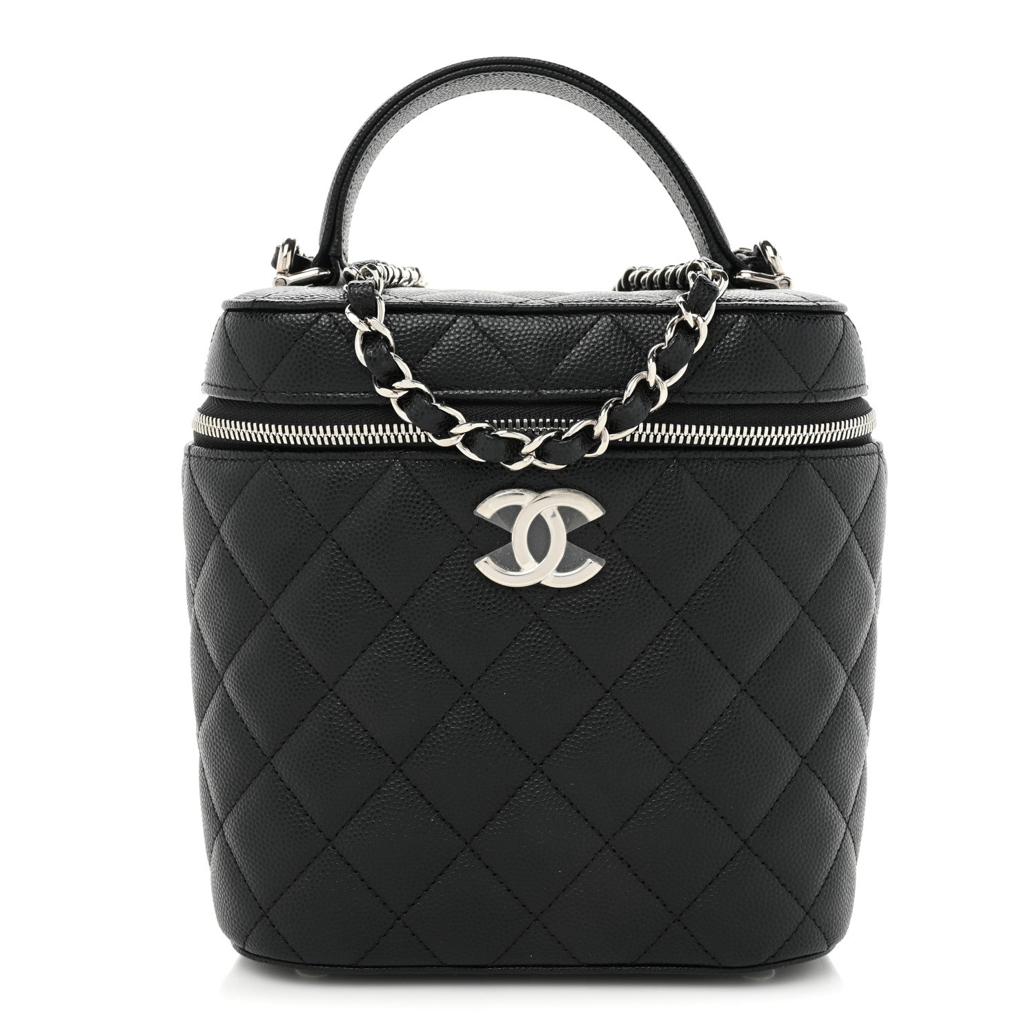 Chanel Caviar Quilted Small Top Handle Vanity Case With Chain Black 1 of 11