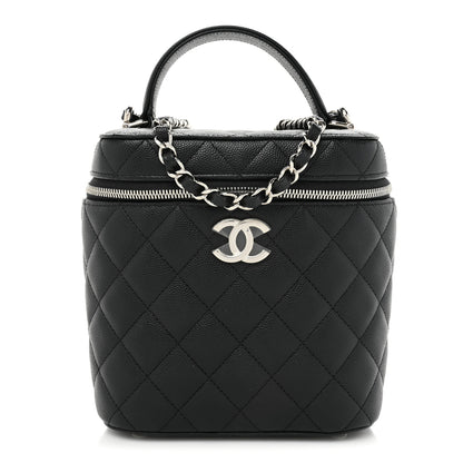 Chanel Caviar Quilted Small Top Handle Vanity Case With Chain Black 1 of 11