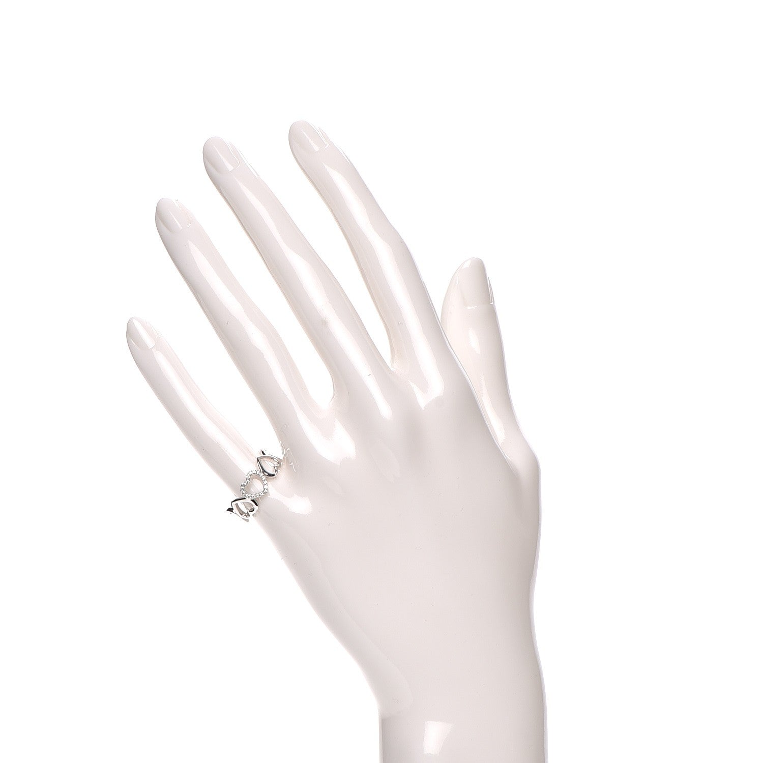 Tiffany 18K White Gold Diamond Hearts Eternity Band Ring 6.25 2 of 6