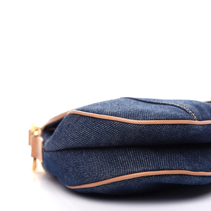 Christian Dior Denim Calfskin Saddle Bag Blue 8 of 10