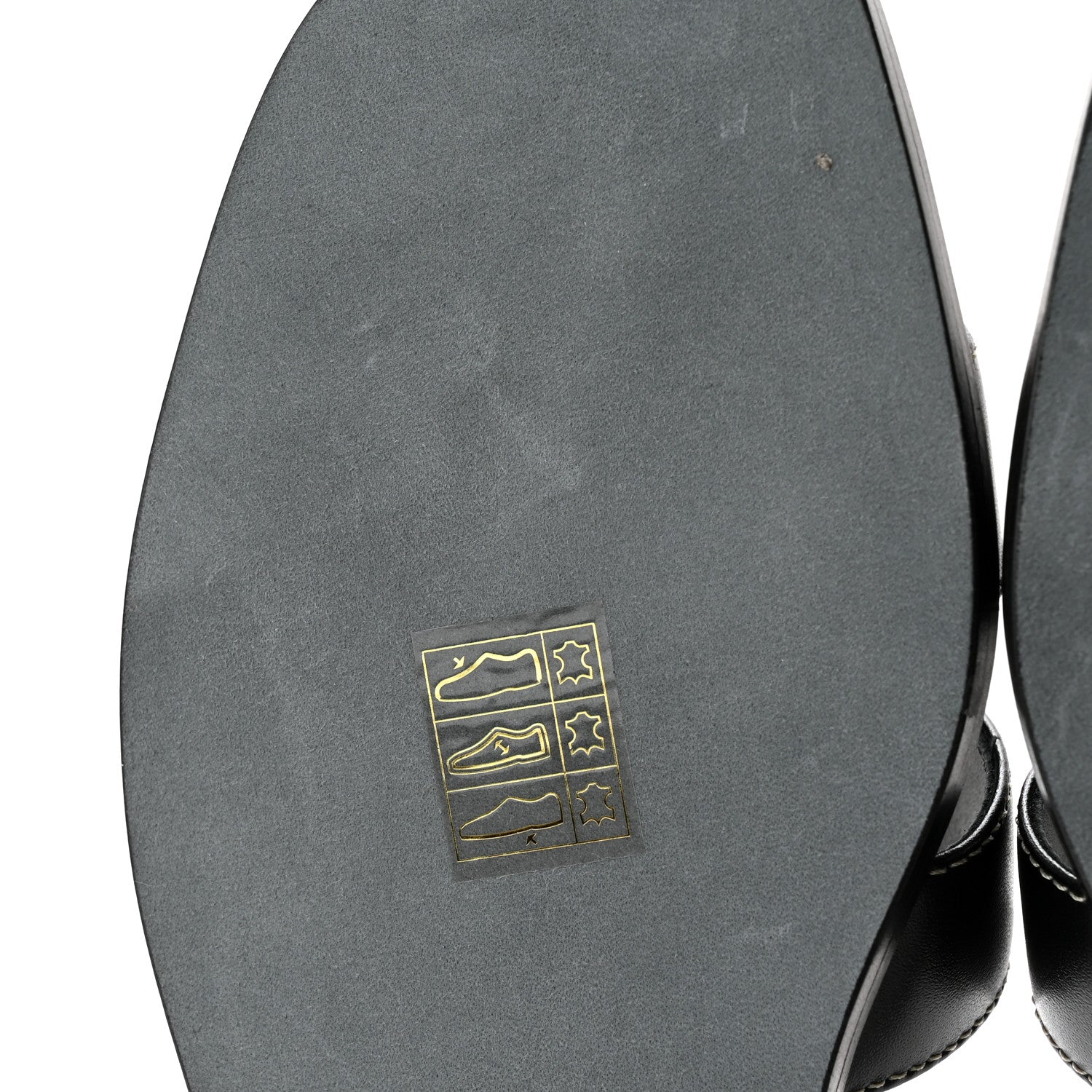 Hermes Box Calfskin Oran Sandals 38 Black 10 of 11
