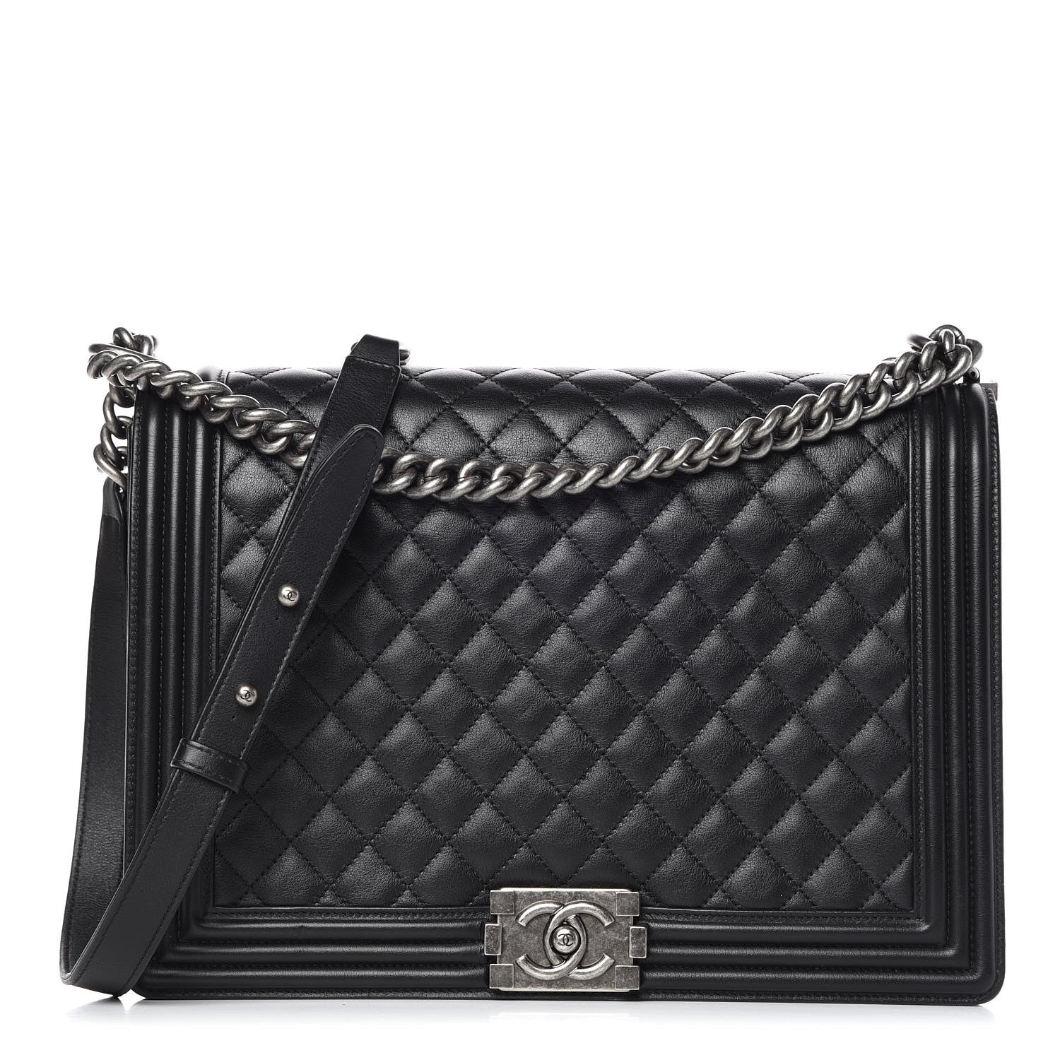 Chanel Calfskin Quilted Large Boy Flap Black 1 of 11