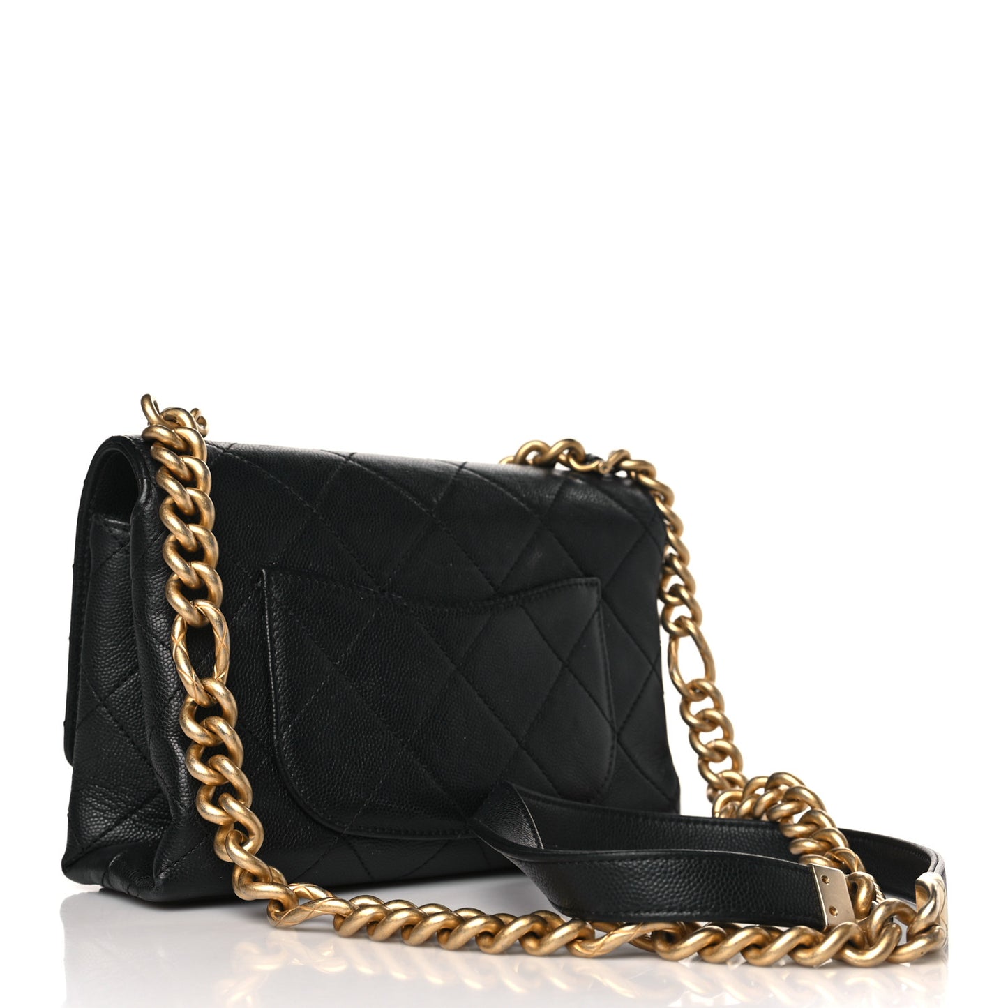 Caviar Quilted Mini Bracelet On Chain Flap Black