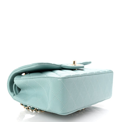 Chanel Caviar Quilted Small Double Flap Light Blue 4 of 10